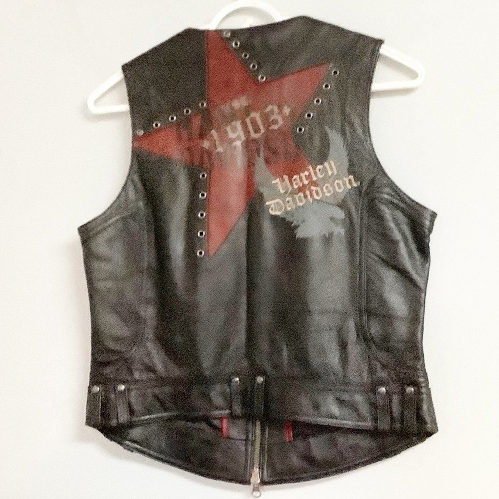 Harley Davidson Women's Leather Vest Size M 